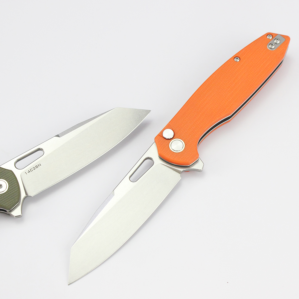 GT-T0044 Customizable Tactical 14C28N Steel Blade Button Lock Folding Knife G10 Handle Tunafire