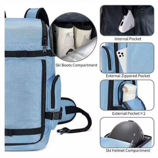 сумка ботинка сноуборда рюкзака перемещения лыжи большой емкости 50l проложенная водостойкая