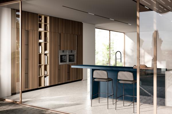 Armários de cozinha de madeira clássica personalizados Soluções de armazenamento com armário branco