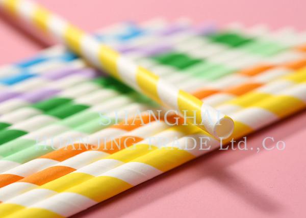 Home Party Decorative Paper Drinking Straws 7.75 Inch Long Attractive Patterns