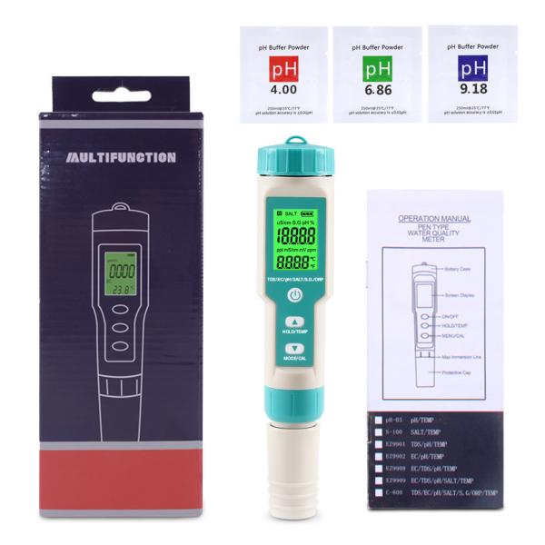 7 - In - 1 Water Quality Tester EC/Salinity/TDS/Temp/pH/ORP/S.G Meter For Aquaculture Home Lab