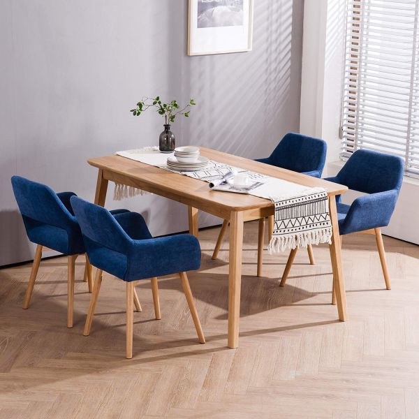 Soft Foam Modern Dining Armchair Club Guest With Solid Wood Legs OEM Available