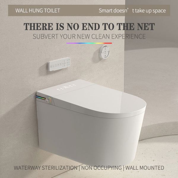 Elongated Bowl Smart Toilet Equipped With Siphon Jet Flushing Method