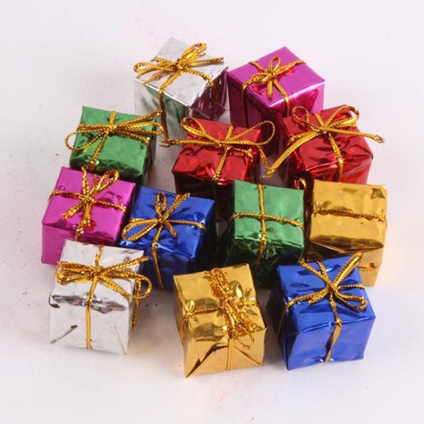 Подарочная коробка фольги дерева Xmas мини орнаментирует вися украшения