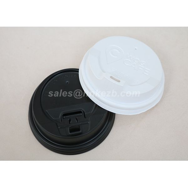 Black White Disposable Paper Cups Lids With Logo Printed For Hot Cups