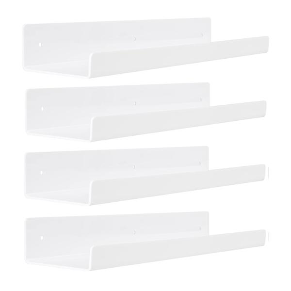 Porta-livros acrílico de 30 cm montado na parede
