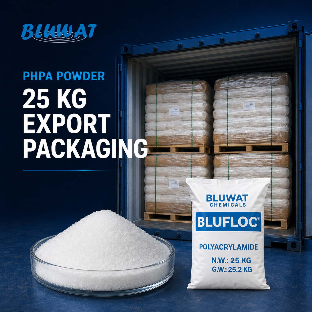 25 kg Bag PHPA Powder for Export and Rig-Site Handling