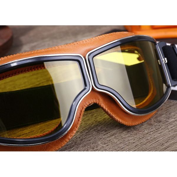 Customized Logo Accepted Metal Frame Vintage Motocross Goggles for Motorcycle Riding