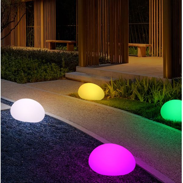 Outdoor Garden Stone Solar Lawn Light Ground Plug Colourful LED Solar Lights