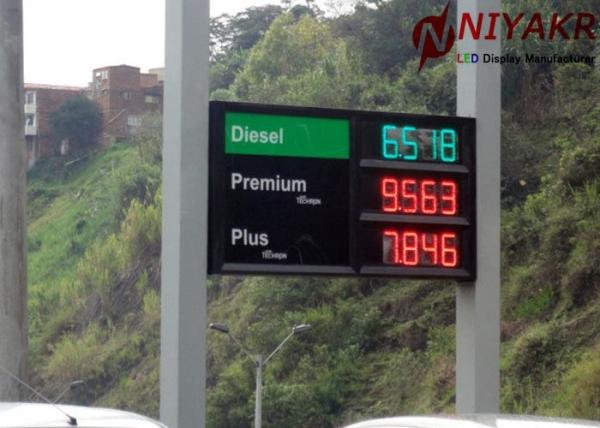 Remote Control IP65 LED Gas Price Signs Gas Station Digital Signage 5000 Cd/m2