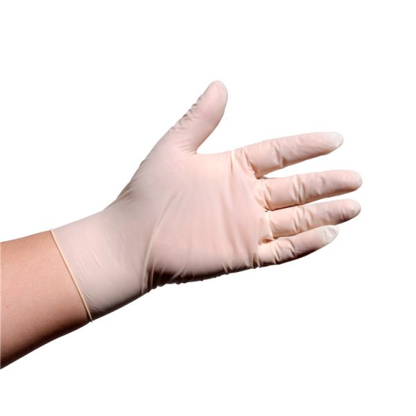 High Strength  Medical Latex Gloves Cream Color  Powdered / Powder Free