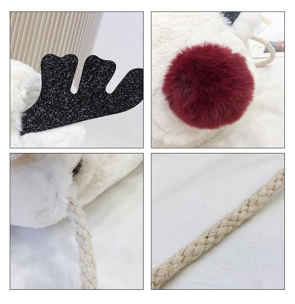 2022  new  Luxury Winter Fluffy Reindeer  antler handbag cute Plush Christmas  Shoulder bag small gift bag for kids