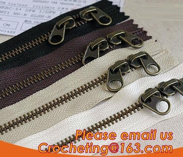 Garment accessories metal symmetric zipper,zipper for wallet,long chain metal zipper