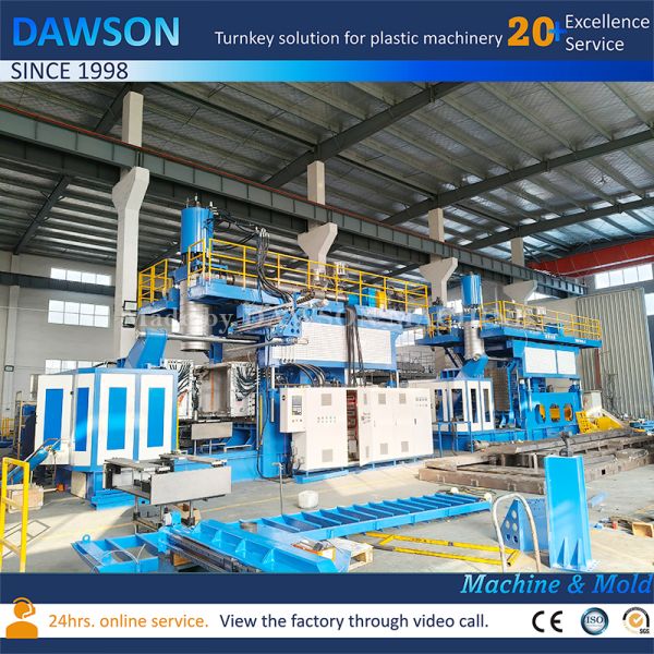 Fully Automatic 1000L Blow Molding Machine with Accumulator Head Design 500 kg/h Output and 2200 kN Clamping Force
