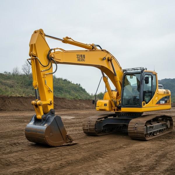 Excavadora hidráulica de 33 toneladas XE335C com balde reforçado de 1,6 m3