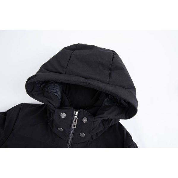Women's 100% Polyester Long Length Quilted Winter Coat with Hood for Enhanced Warmth
