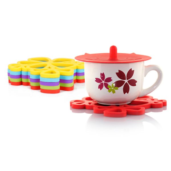 OEM FDA/LFGB Silicone Kitchen ware Heat-resistant Flower Shaped Silicone mat SM-015
