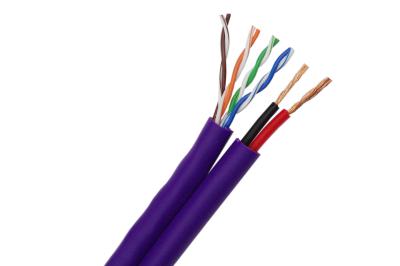 UTP CAT5E 24 AWG Bare Copper with 2 Core Bare Copper Power IP Camera  Cable