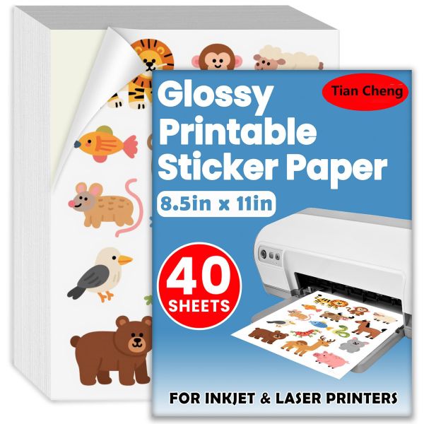A4 Printable Labels for Inkjet – Glossy Finish, Strong Sticky Backing
