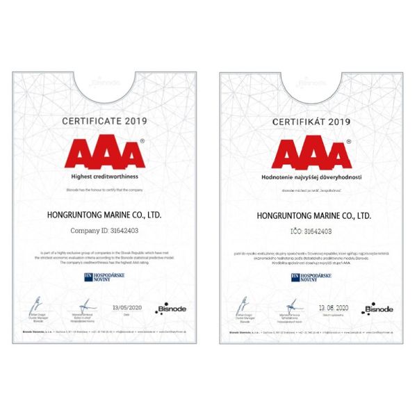 Hongruntong Marine LLC. Сертификации