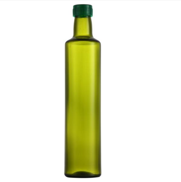 Collar Material Glass Dark Green Square Bottles 250ml 500ml 700ml for Cooking Olive Oil