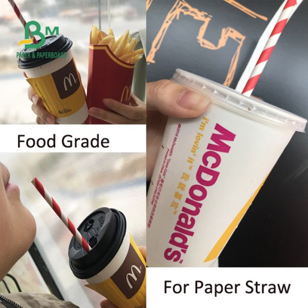 Biodegradable 120g White Kraft Paper Straw Making 60gsm Colour Papaer Rolls