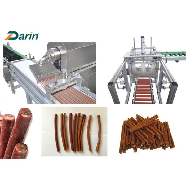 SUS304 Собака Авто мясные полоски линия производства пищевых продуктов для домашних животных / Pet Chews Extruder 20kw