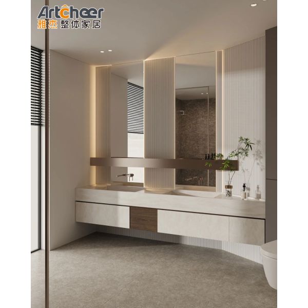 Modern Water Resistant Wall-mounted Bathroom Vanity Combo with Eco-Friendly Plywood Construction