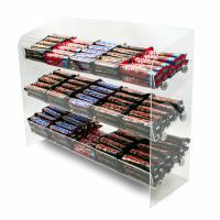 Contador estratificado do suporte do acrílico 3 da cremalheira de exposição do chocolate do petisco do alimento