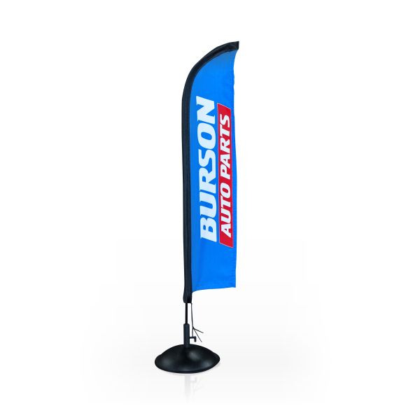 Mini Slim Advertising Feather Flag Banners Polyester Fiberglass Material