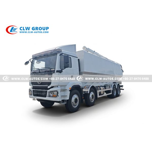 Shacman 8x4 440HP Bulk Feed Transport Truck with 20tons Carbon Steel Tank and Hydraulic Unloading System