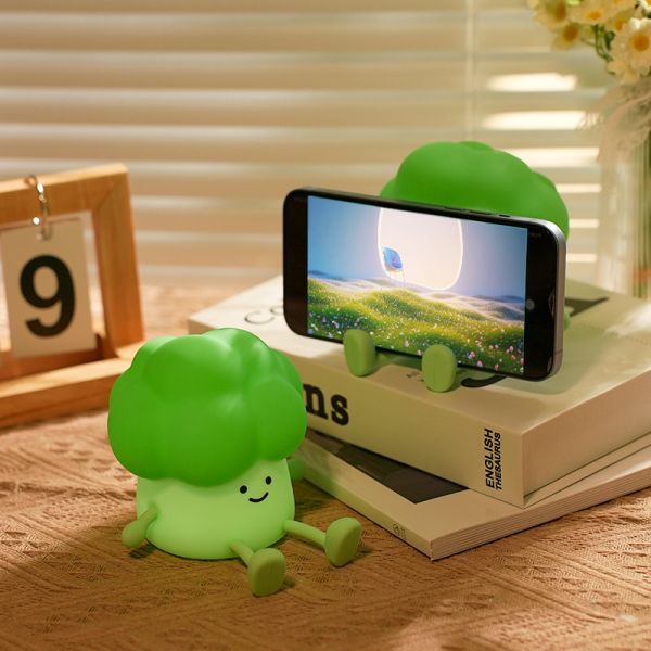 Cute dessin animé brocoli pour accompagner les enfants à dormir lumière de nuit de silicone lampe de lit rechargeable légumes