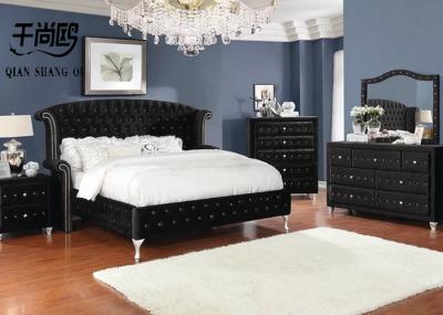 Contemporary Tall Upholstered Bed Wing Board Design With Button