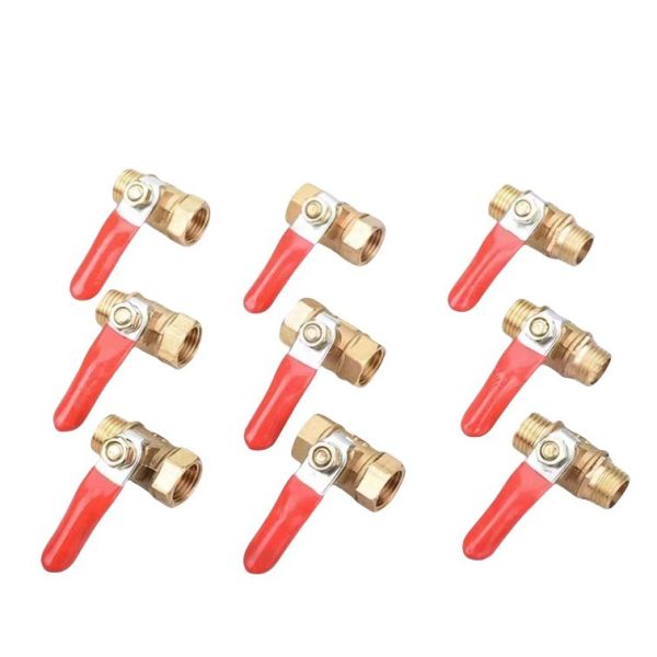 Water Supply 180 Degree Operation Handle Round Pipe Brass Ball Valve Shut Off Valve Switch with 6mm Hose Barb Connector