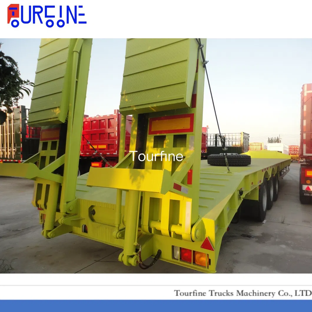100 Ton Detachable Gooseneck Lowboy Trailer 4 Axle for Oversized Equipment Transport