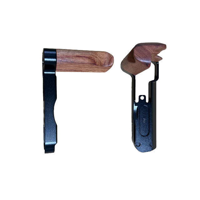 Wooden side grip for cameras photography equipment accessories custom designs available
