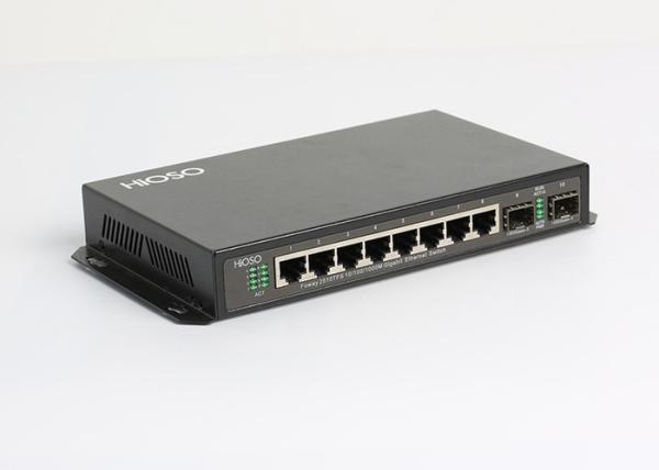 8 10/100/1000M RJ45 2 1000M SFP Ports Gigabit Ethernet Switch 10 Ports