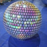 Esfera de espelho de discoteca portátil colorida Balão de espelho inflável pendurável Esfera de espelho de PVC para publicidade