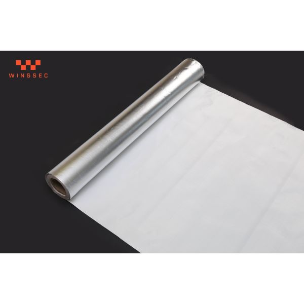 Tissu de fibre de verre stratifié argenté, tissu de fibre de verre enduit de feuille d'aluminium