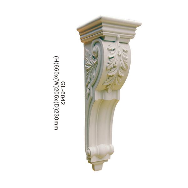 GL-6041 Decorative Wood Bracket Exotic Exterior Polyurethane Carved Fireplaces Plastic And Corbel