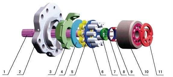 K3V280 K3VL280 Kawasaki Hydraulic Pump Parts With Barrel Washer , Coil Spring