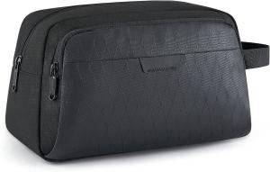 Black Large Capacity Custom Travel Bag Water Resistant Toiletry Shaving For Men