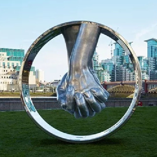 Any Size Decor Modern Metal Statues Stainless Steel Hand Sculptures