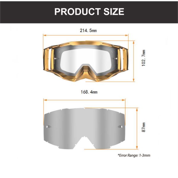 Customized Color Motocross Motorcycle Anti Fog Moto Goggles Glasses with Customized