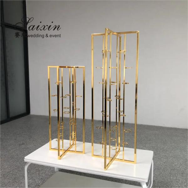 Venda Quente Metal Candlestick Holder Stand Prata Flor Stand Decoração de Casamento Alto Metal Candle Stand