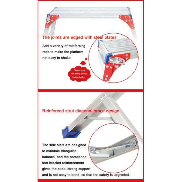 120cm Height Foldable Work Platform Stool for Car Washing and Household Climbing