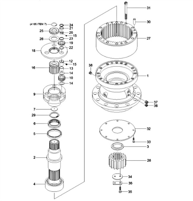 Редуктор 31Q6-10140 31Q6-10141 Hyundai R210LC-9 R220LC-9S роторный