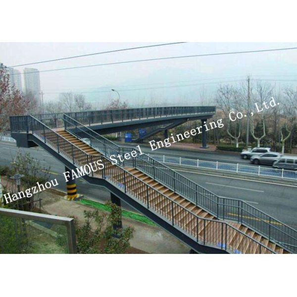 Circular Arc Shape Prefabricated Steel Bridges Crossroad For Urban Traffic Solutions