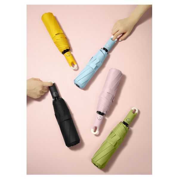 Best Design Lock Handle Umbrella for Travel Customized Logo Printed Automatic 3 Fold