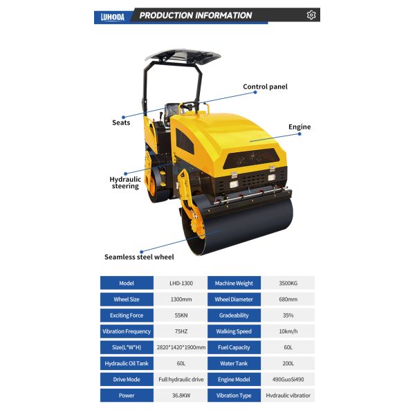 Hot Sale Double Drum Roller Mini Road Roller Compactor 3.5ton Mini Road Roller Compactor